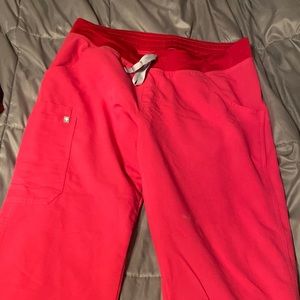 Figs L Hot Pink Scrub Pants